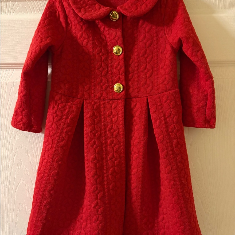 Chic Kids Red Coat with Goldtone Accents